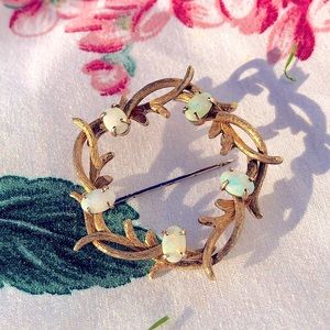 Vintage opal wreath brooch